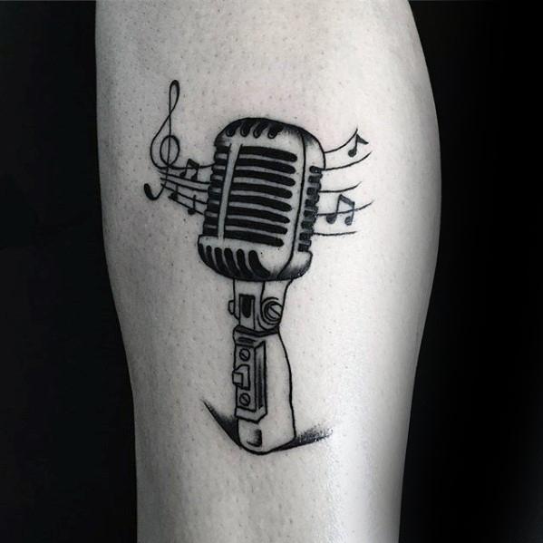 Microphone Simple Music Mens Arm Tattoos
