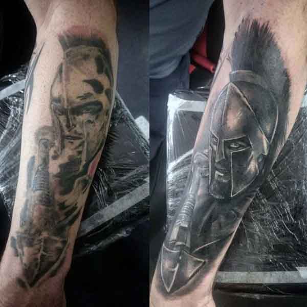 Military Spartan Men's Tattoo