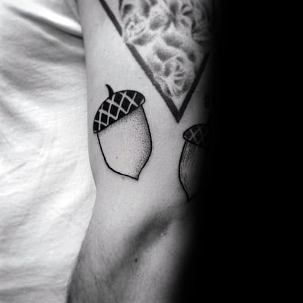 Minimalist Mens Acorn Arm Tattoos