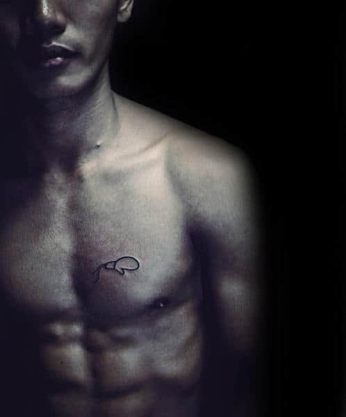 Minimalist Mens Boxing Gloves Chest Tattoos