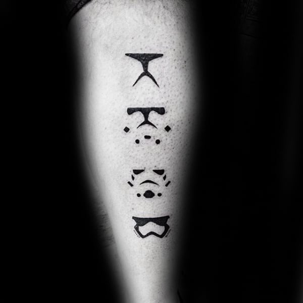 Minimalist Stormtrooper Helmets Male Tattoo On Arm