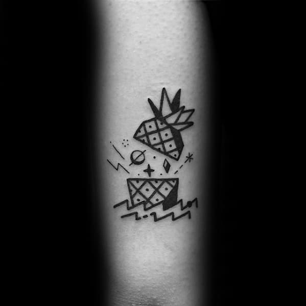 Minimalistic Forear Mens Cool Pineapple Tattoo Ideas