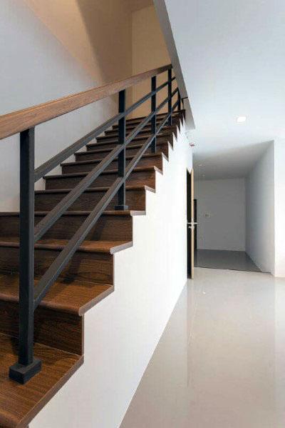 wooden bullnose staircase
