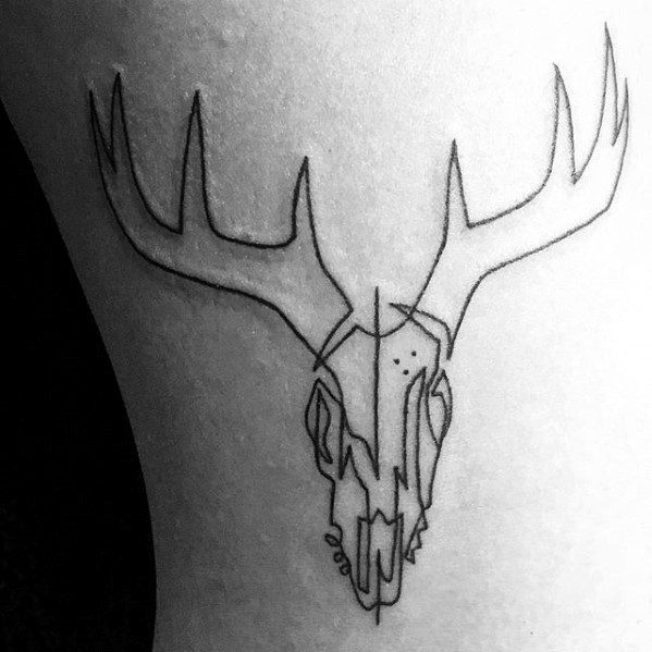 Minimalistic Small Animal Deer Skull Tattoo For Men
