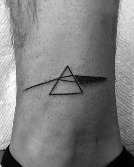Minimalistic Small Lower Leg Unique Mens Dark Side Of The Moon Tattoos