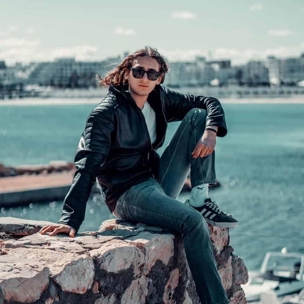 Model Leather Jacket Fashion