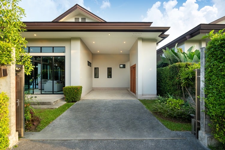modern luxury house attached carport