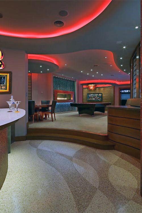 modern basement billiard table led ceiling lights poker table 