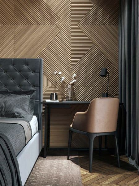 Modern Bedroom Wood Wall Ideas