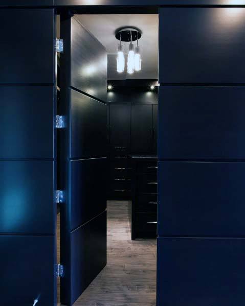 modern black wall hidden door
