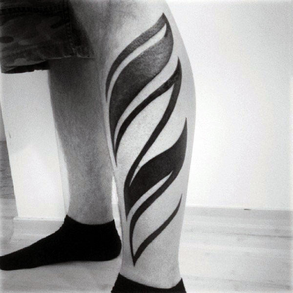 Modern Blackwork Tribal Male Tattoo Design Inspiration