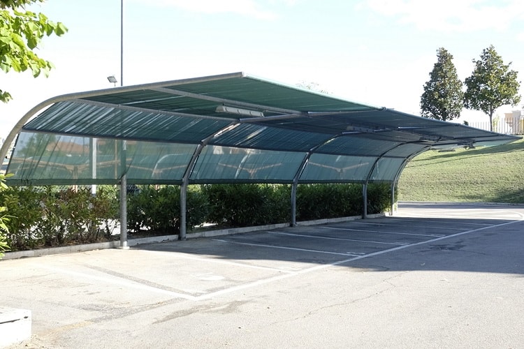 curved canopy public carport