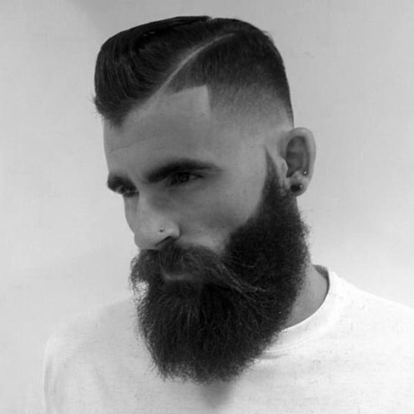 Modern Dapper Mens Low Fade Haircut With Beard