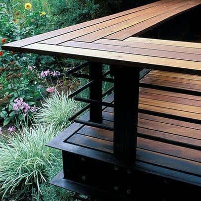 modern deck bench