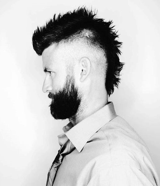 Modern Faux Hawk Mohawk Fade Haircut For Men