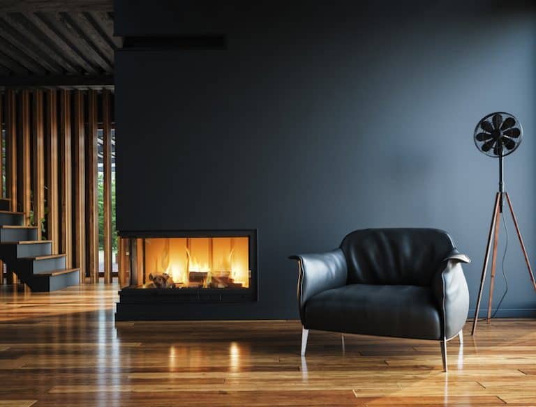 modern fireplace