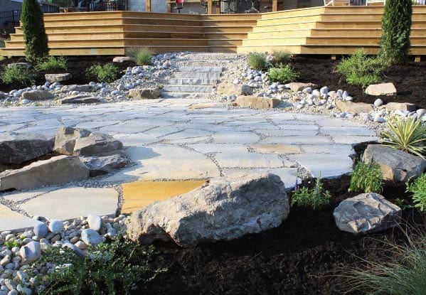 Modern Flagstone Patio Backyard Ideas