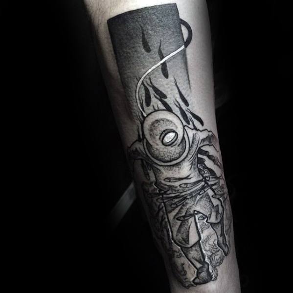 Modern Forearm Diver Tattoos Guys