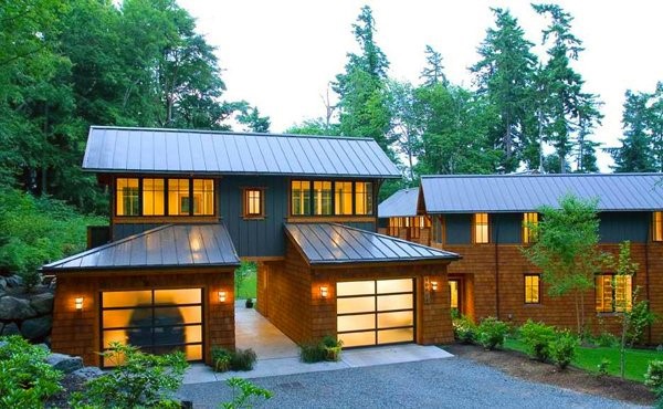 Modern Glass Door Detached Garage Ideas