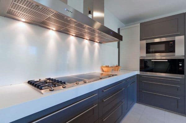 sleek modern gloss gray kitchen 