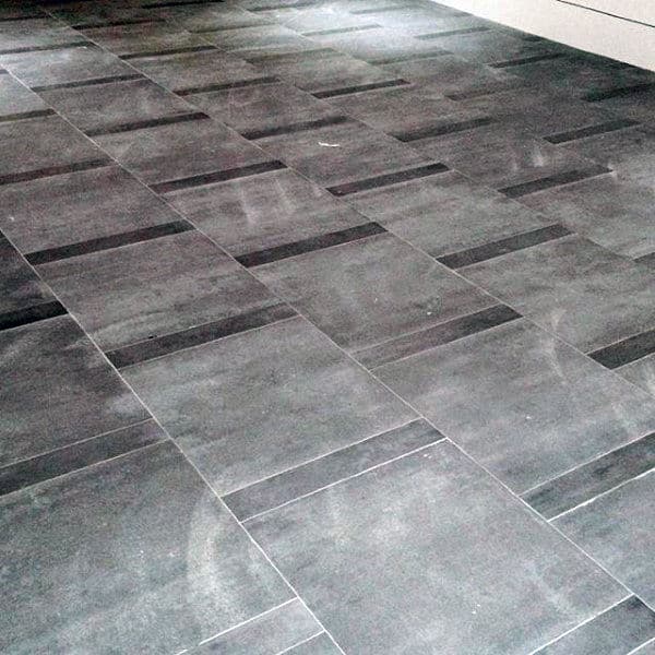 Modern Grey Stone Tile Garage Flooring Ideas