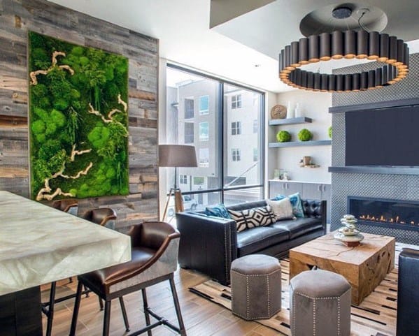 Modern Home Living Room Wood Wall Ideas
