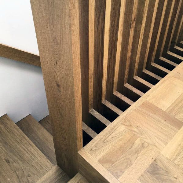 timber strip wall railings