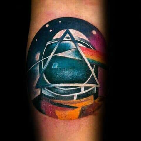 Modern Inner Forearm Dark Side Of The Moon Tattoo Ideas On Guys