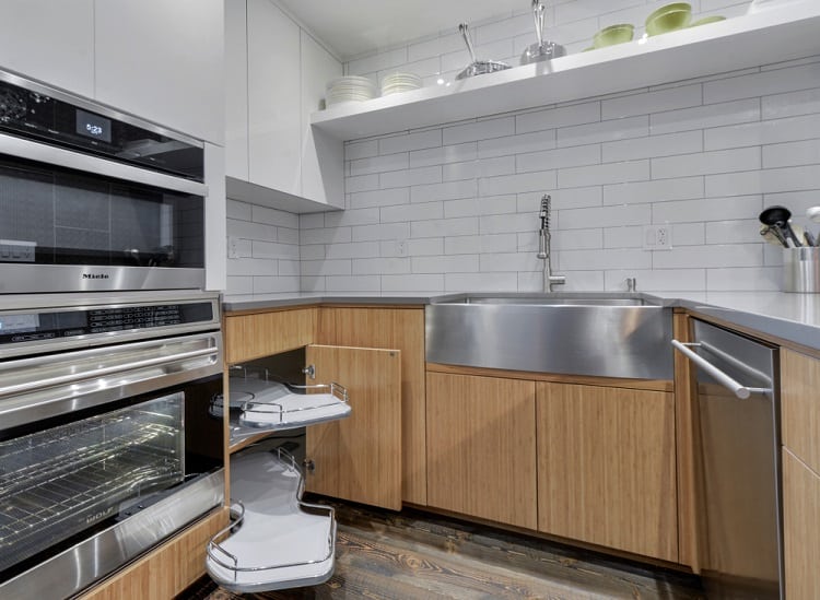 modern corner kitchen storage solutions