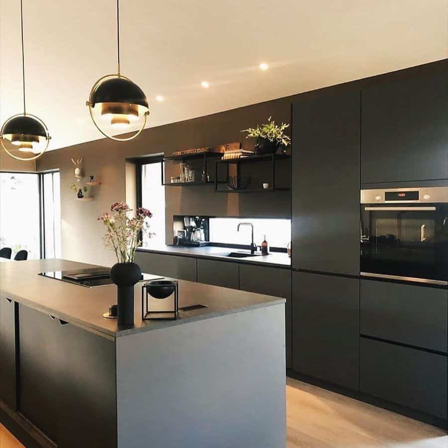 unique pendant lights modern black kitchen
