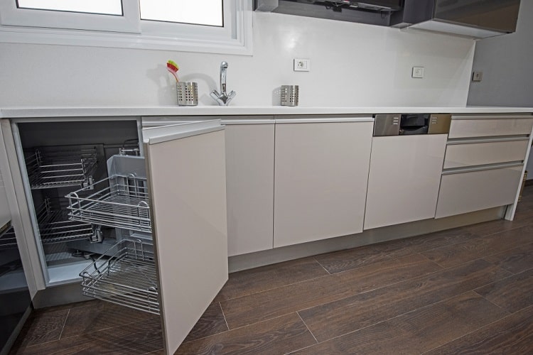 modern kitchen corner storage cabinet ideas