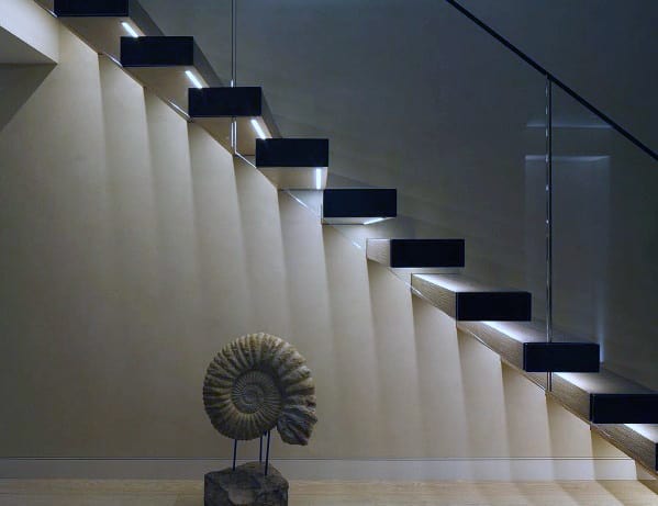 floating staircase lighting