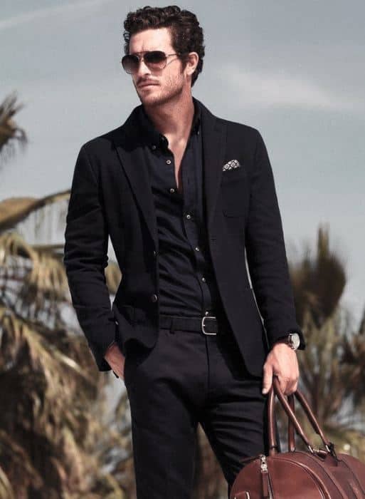 Modern Male Fashion Stles All Black Outfits Suits