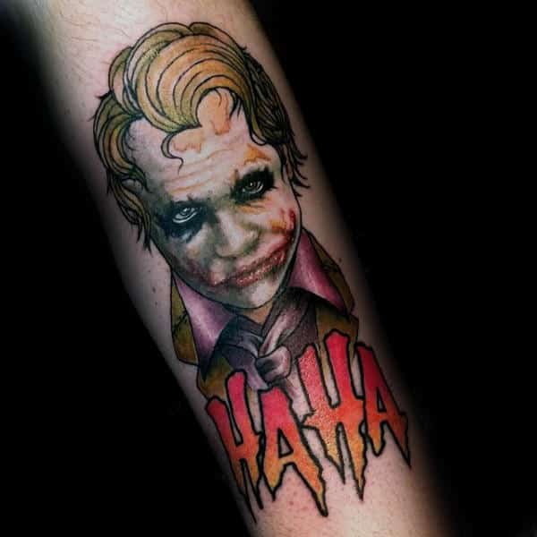 Modern Mens Joker Forearm Tattoos