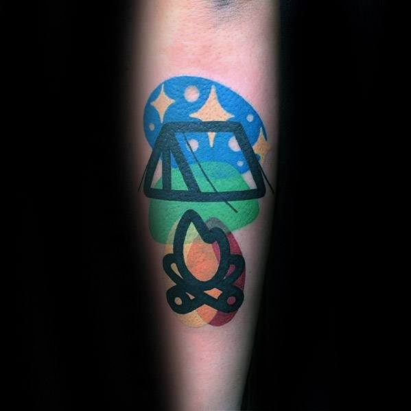 Modern Outer Forearm Remarkable Tent Tattoos For Males