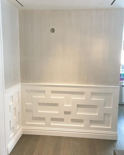 modern white pattern wainscoting
