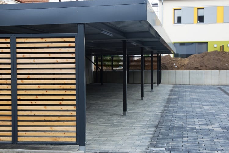 modern residential complex double carport