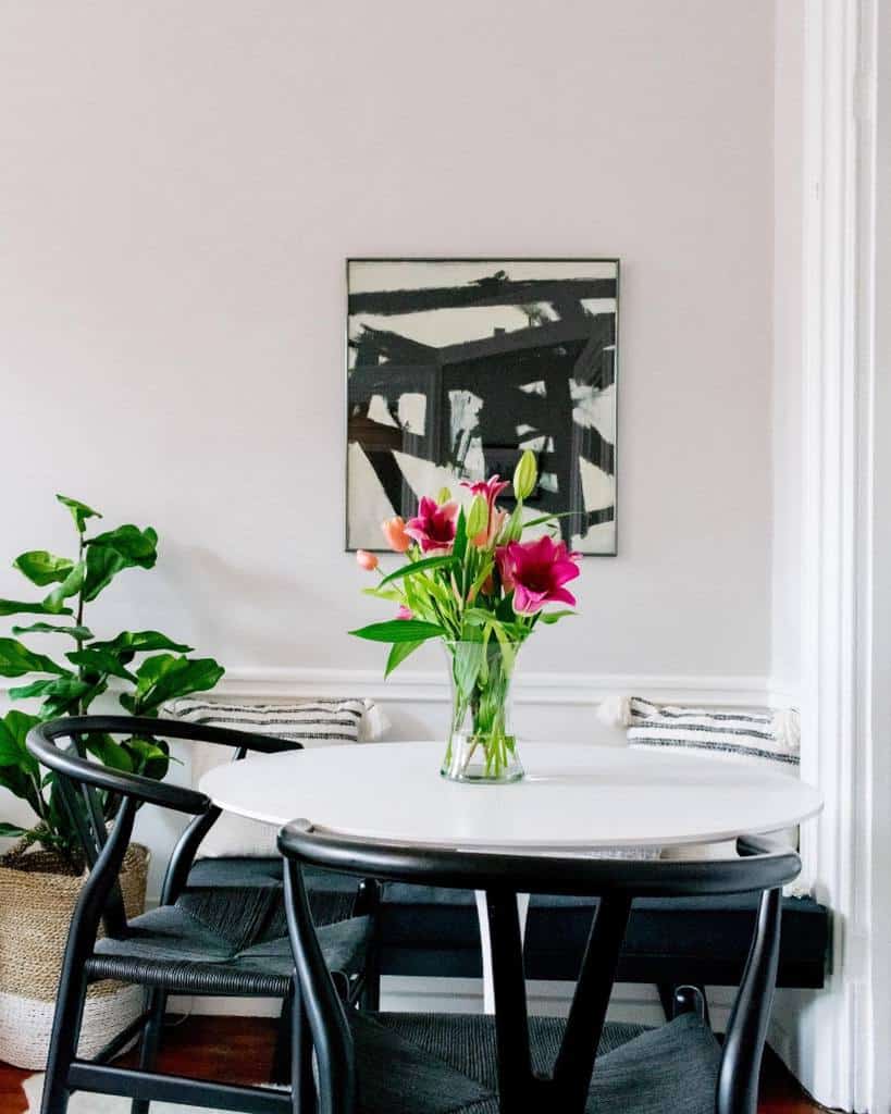 modern small dining room with table and chairs