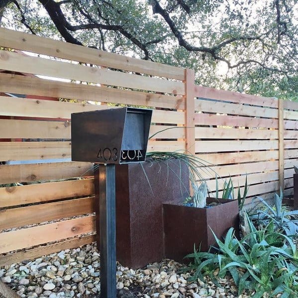 pebble stone mailbox landscaping