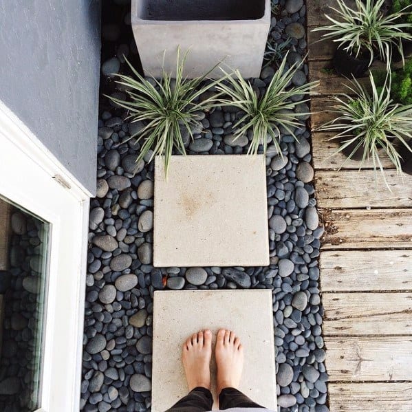 Modern Stepping Stone With Rocks Landscaping Ideas