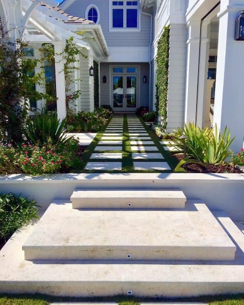 Modern Stone Walkway Ideas Front Yard Entrance