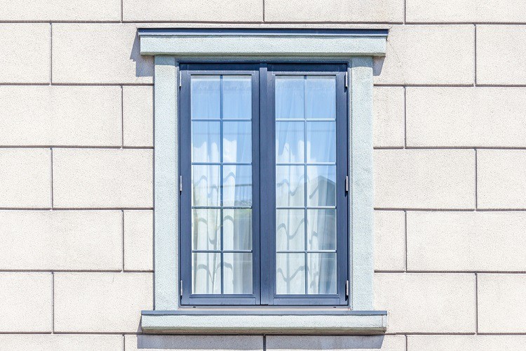 modern window frame on white Brick