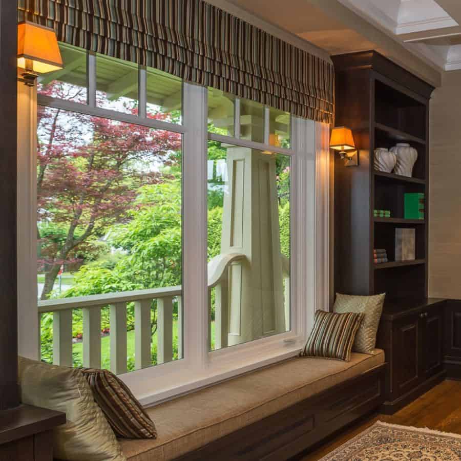 vintage living room window seat