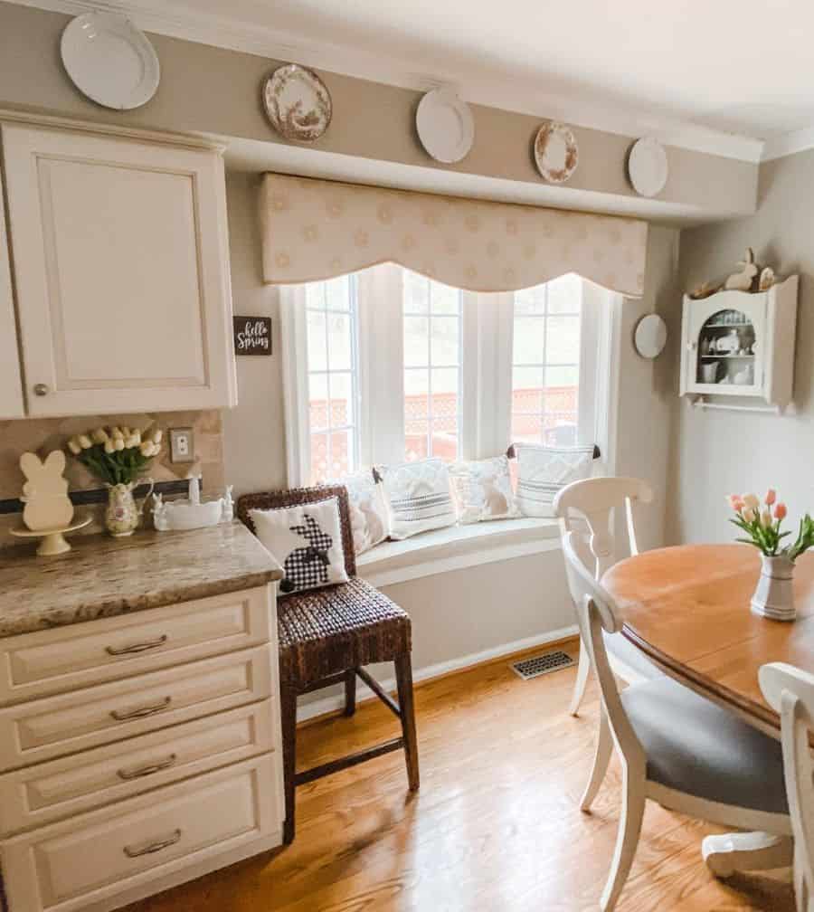 kitchen window seat wicker seat