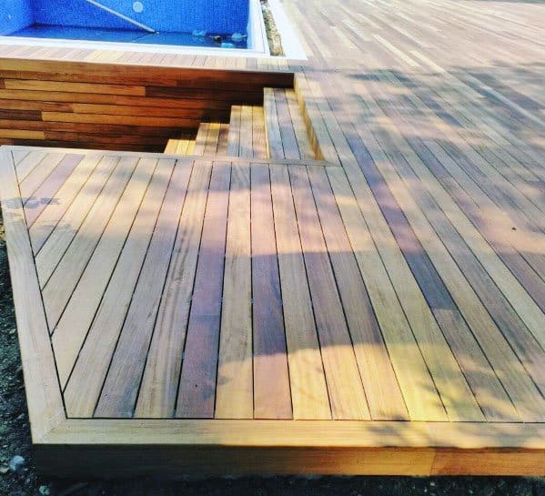 luxury cedar wood deck steps