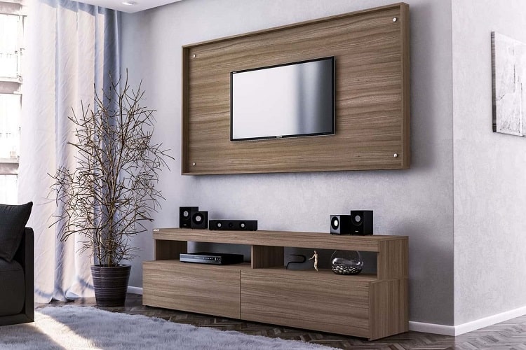 modern wooden tv stand entertainment center speakers