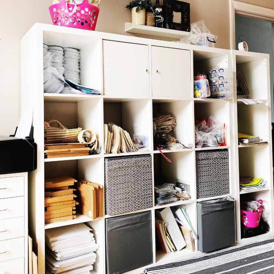 white modular home office storage