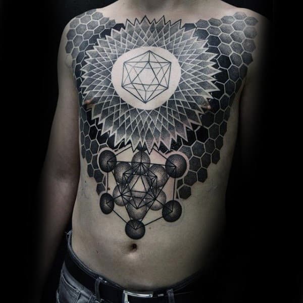 Molecular Pattern Tattoo Male Torso