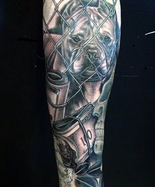 Money Dog Tattoo Designs