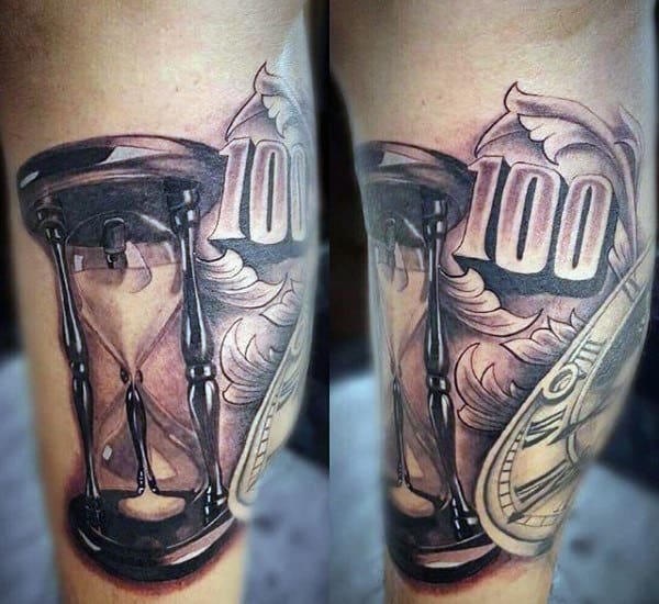Money Hourglass Tattoos For Guys